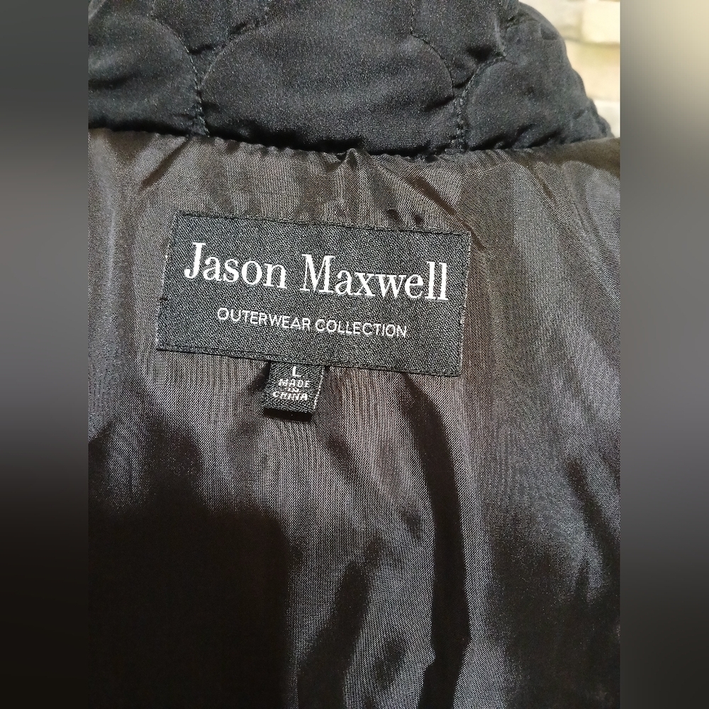 Jason Maxwell Black Quilted Vest Large Outdoor Cozy Cottagecore - Picture 5 of 6